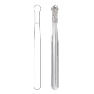 Midwest Multi-Use Diamond Bur FG #802/018M, Medium Grit, Round Extended End, Friction Grip, 1.8 mm Diameter, 2.9 mm Length, 5/Pkg thumbnail 4
