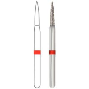 Midwest Multi-Use Diamond Bur, FG Flame, Fine Grit, #888/012, 1.2mm Diameter, 8.0mm Length, 5/Pk, 471359 thumbnail 5