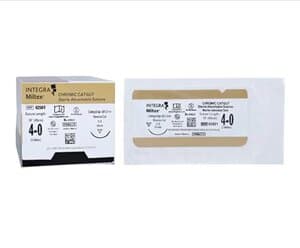 Integra Miltex Chromic Gut Suture, 4-0, 18" Monofilament, C-6 3/8 Circle Reverse Cutting Needle, Beige, 12/Box, 62501 thumbnail 9