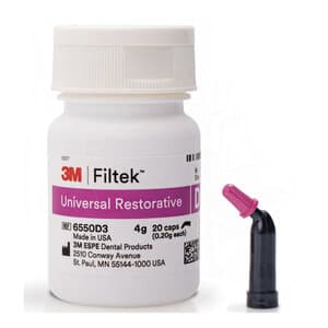Filtek Universal Composite Restorative Capsules, Refill, Shade D3, 0.20 g, Pack of 20 - FILTEK UNIVERSAL CAPSULES REFILL D3 PK20 - Image 1