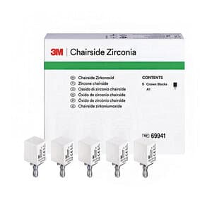 Chairside Zirconia CEREC Milling Block, 20mm, Shade A1, Pack of 5 - CHAIRSIDE ZIRCONIA CEREC BLOCK 20MM A1 PK5 - Image 1