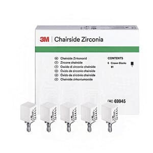 Chairside Zirconia CEREC Milling Block, 20mm, Shade B1, Pack of 5 - CHAIRSIDE ZIRCONIA CEREC BLOCK 20MM B1 PK5 - Image 1
