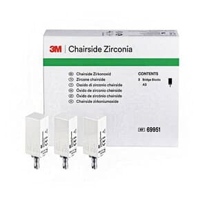 Chairside Zirconia CEREC Milling Block, 39mm, Shade A3, Pack of 3 - CHAIRSIDE ZIRCONIA CEREC BLOCK 39MM A3 PK3 - Image 1