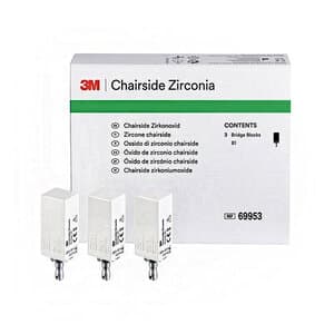 Chairside Zirconia CEREC Milling Block, 39mm, Shade B1, Pack of 3 - CHAIRSIDE ZIRCONIA CEREC BLOCK 39MM B1 PK3 - Image 1