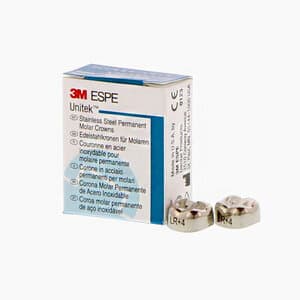 3M Unitek Permanent Stainless Steel Crown, Molar, LR4, Refill Pack of 5 - UNITEK CROWNS 2LR4 SS PERM. MOLAR - Image 1