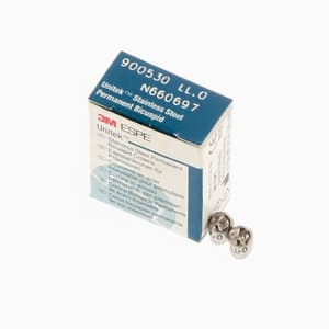 3M Unitek Permanent Stainless Steel Crown, Lower Left Bicuspid, Size 0, Refill Pack of 5 - UNITEK 1LL0 STAINLESS STEEL PERM. BICUSPID CROWN - Image 1