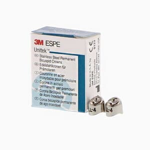 3M Unitek Stainless Steel Permanent Crown, First Bicuspid, Lower Left, Size 4 (4LL), 5/Box, 900534 thumbnail 11