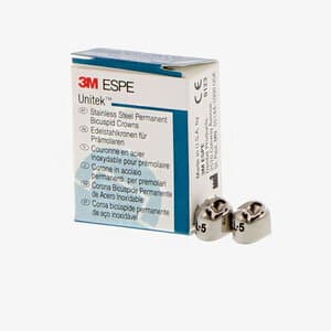 3M Unitek Stainless Steel Permanent Bicuspid Crown, Lower Left First Bicuspid, Size 5 (5LL), 5 per Box, 900535 thumbnail 11
