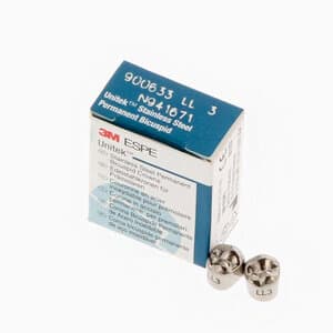 3M Unitek Permanent Stainless Steel Crown, LL-3 (Lower Left Bicuspid), Refill Pack of 5 - UNITEK 2LL3 STAINLESS STEEL PERM. BICUSPID CROWN - Image 1