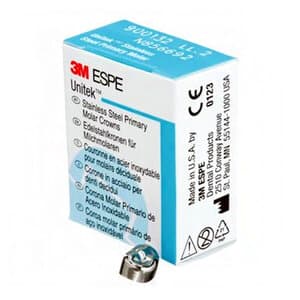3M™ ESPE™ Stainless Steel Primary Molar Crowns, First Primary Molar, Lower Left, Size 3 (DLL3), Box of 5 thumbnail 12