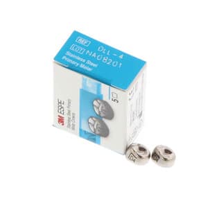 3M™ ESPE™ Ion Ni-Chro Stainless Steel Primary Molar Crowns, First Primary Molar, Lower Left, Size 4 (DLL4), 5/Box thumbnail 12
