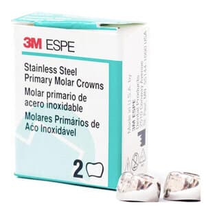 3M ESPE Stainless Steel Primary Molar Crown, Second Primary Molar, Lower Left, Size ELL2, Refill Box of 5 thumbnail 11