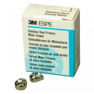 3M ESPE Stainless Steel Primary Molar Crown, EUL4, Upper Left Second Primary Molar, Size 4, 5/Box thumbnail 11