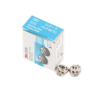 3M ESPE Stainless Steel Primary Molar Crown, Second Primary Molar, Upper Right, Size EUR3, 5/Box, E-UR-3 thumbnail 12