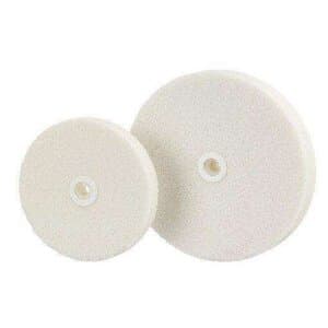 Keystone White Acrylic Aluminum Oxide Knock-Down Wheel, 3" x 3/8", #1900080 thumbnail 4