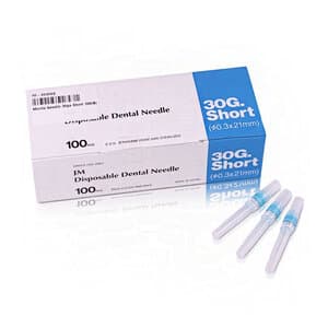 J. Morita JM Blue 30 Gauge Short Plastic Hub Disposable Dental Needle, 21mm, 100/Box, 20-30GS thumbnail 20
