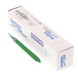 TECNOCUT Disposable Conventional Scalpels, Stainless Steel Blade #15, Non-Slip Handle with Clear Shield, 10/Box - MYCO MED. STAINLESS STEEL SCAPELS #15 (10) - Image 1
