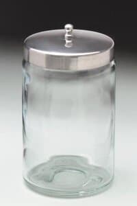 Tech-Med Glass Dressing Jar with Stainless Steel Lid, 7" H x 4.25" D, Each - TECH-MED GLASS DRESSING JARS W/ SS LID 7in H X 4.25 D EACH - Image 1