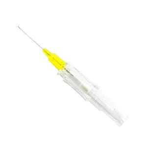 Jelco Radiopaque IV Catheter, 24G x 3/4", Yellow, Non-Latex, Box of 50 thumbnail 2