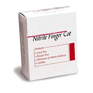 Nitrile Finger Cots, Extra-Large, Powder-Free, Pre-Rolled, Box of 144 thumbnail 2