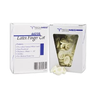 Tech-Med Latex Finger Cots, Small, Non-Powdered, 144/Box - TECH-MED LATEX FINGER COTS SML BX/144 NONPOWDER - Image 1