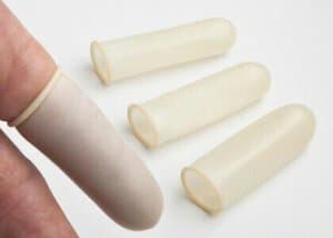 Tech-Med Latex Finger Cots, X-Large, Powder-Free, 144/Box - TECH-MED LATEX FINGER COTS X-LGE BX/144 NONPWDR - Image 1