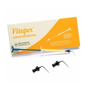 Vitapex Calcium Hydroxide Paste with Iodoform Root Canal Sealer Syringe, 2g, Regular, with 20 Tips - VITAPEX ROOT CANAL MATERIAL SYRINGE 2GM 20TIPS - Image 1