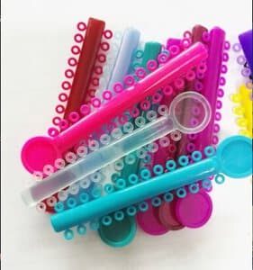 Ease-O-Ties Mini Fuchsia Orthodontic Ligature Ties, Latex-Free, 1000/Bx (OTE-LIGS-122S) - Ease-O-Ties Mini Fuchsia (1000) - Image 1