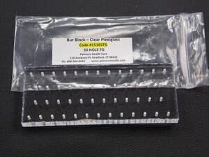 Palmero Clear Plexiglass Bur Block, FG 50-Hole, 5.3125" x 2" x 0.5", Non-Autoclavable thumbnail 2