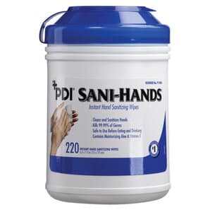 Sani-Hands Instant Hand Sanitizing Wipes, Large Canister, 6" x 7.5", 220 Wipes/Canister, 6 Canisters/Case - -Sani-Hands Instant Hand Sanitizing Wipes (220) - Image 1