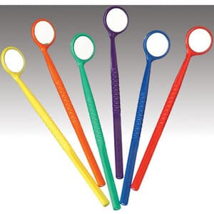 Plasdent Disposable Mouth Mirrors, Front Surface, Mill-Ruler, 1" Diameter, 6 Assorted Colors, 48/Bag, 200MMR-A thumbnail 5