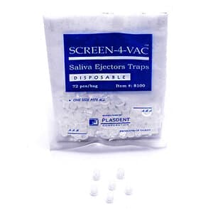 Plasdent Screen-4-Vac Saliva Ejector Traps, Clear, Disposable, 72/Bag, 8100 thumbnail 9