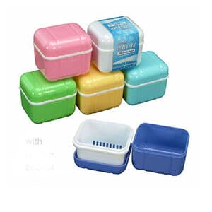 Plasdent Denture Care Bath with Rinsing Basket, White, 12/Pkg thumbnail 3