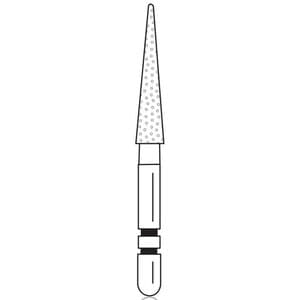 Two Striper Diamond Bur, FG, Cone, 209.10, Coarse, Green, 2.3 mm Major/0.5 mm Minor Diameter, 10 mm Length, 5/Pk, 2015037 thumbnail 11