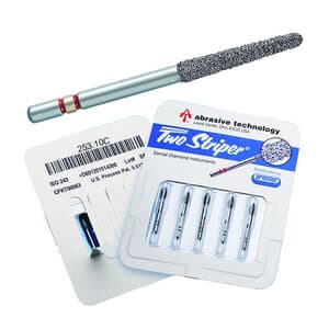 Premier Two Striper Diamond Bur FG, Flame, Coarse, #253.10C, 1.6 mm Major/1.0 mm Minor Diameter, 5/Pk, 2015071 thumbnail 7