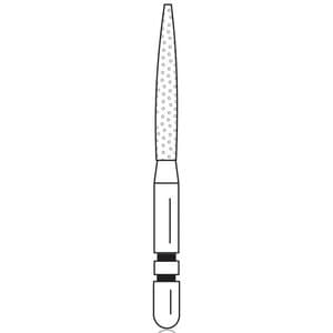 Premier Two Striper Diamond Bur, FG, Fine, Flame, #260.10, 1.4 mm Major/0.5 mm Minor Diameter, 10 mm Length, Red Ring, 5/Pk, 2015155 thumbnail 7