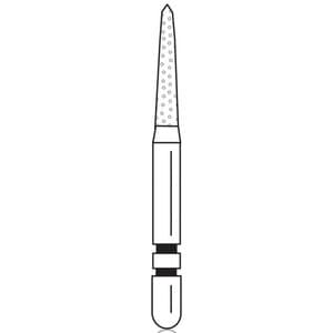 Premier Two Striper Gold-Plated Curettage Diamond Bur, Friction Grip, Medium Grit, Cone Beveled End, 252.SA, 5/Pack, 2015603 thumbnail 6