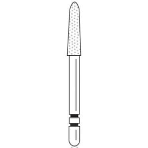 Premier Two Striper Gold-Plated Curettage Diamond Bur, Friction Grip, Medium Grit, Cone Beveled End, 258.SB, 5/Pkg, 2015627 thumbnail 6