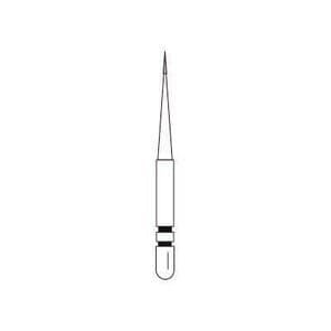 Two Striper MFS Finishing Diamond Bur FG, #201, MF2 Extra Fine (20 micron), Flame/Needle, 0.6 mm Major/0.2 mm Minor Diameter, Pink Ring, 5/Pkg, 2015854 thumbnail 6