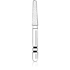 Two Striper ShortCut Diamond Bur, FGSS, Round-End Taper, 770.8 S, Coarse, Green, 1.8 mm Major/1.3 mm Minor, 5/Pk, 2015905 thumbnail 7