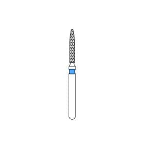 Priva Rotary Instruments Diamond Burs FG Flame 862-012M, 1.2mm Medium Grit, Blue Ring, Pack of 5 - PRIVA DIAMOND 5-PK 862-012M - Image 1
