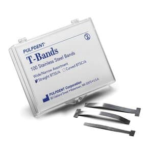 Pulpdent T-Bands, Straight/Wide, Stainless Steel, 0.002" (0.05 mm) Thick, 100/Box, BTSS/W thumbnail 9