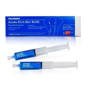 Pulpdent Etch-Rite 38% Phosphoric Acid Dental Etching Gel, Jumbo Syringe Refill, 2 x 25 mL, Blue, ET-50R thumbnail 14