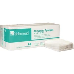 Richmond All Gauze Sponges, 3" x 3", 12-Ply, Non-Sterile, 200/Sleeve, 20 Sleeves/Case (4000/Case), 300421 thumbnail 7