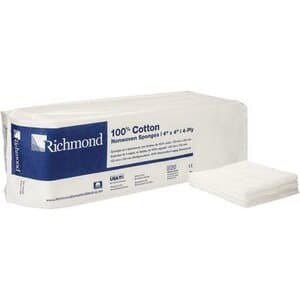 Richmond 100% Cotton Non-Woven Sponges, 4-Ply, 4" x 4", Non-Sterile, 2000/Case, 300633 thumbnail 7