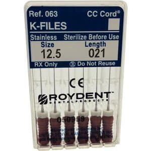Roydent K-Type Files, 21mm, Size #12.5, Stainless Steel, 6/Pack, 06321012R thumbnail 6