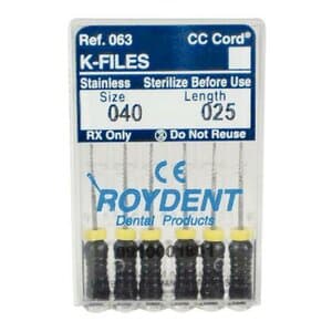 Roydent K-Type Files #40, 25mm, Pack of 6, Black (06325040R) thumbnail 6