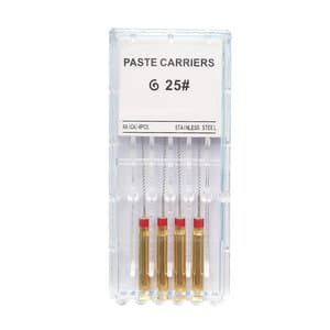 Roydent Dental Paste Carriers, Stainless Steel, 25 mm, Size 15-40, Color Coded, 4/Pkg - Paste Carriers 25mm - Image 1