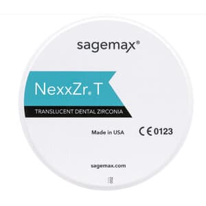 Sagemax NexxZr T Zirconia CAD/CAM Disc, A1, W98, 18mm, Each thumbnail 2