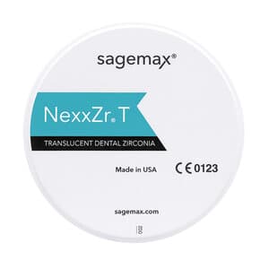 Sagemax NexxZr T Zirconia CAD/CAM Disc, Shade A3, W98, 12mm, Single Disc thumbnail 2